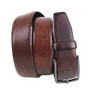 HUGO BOSS BROWN GENUINE LEATHER 1 1/4"Wd CASUAL DRESS MEN'S BELT Sz 34/90 (E31